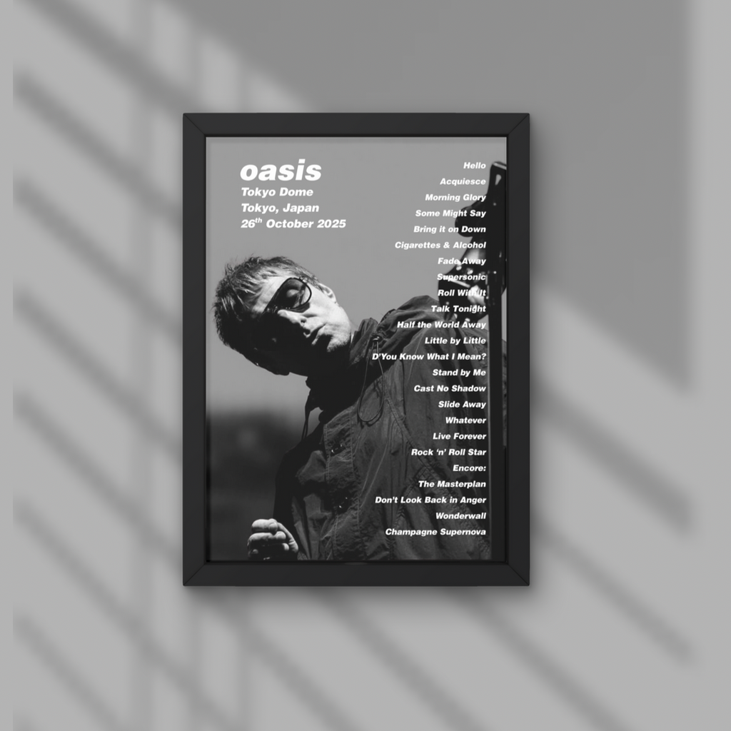 Oasis Tokyo Dome Setlist Prints - Night Two 26th Oct
