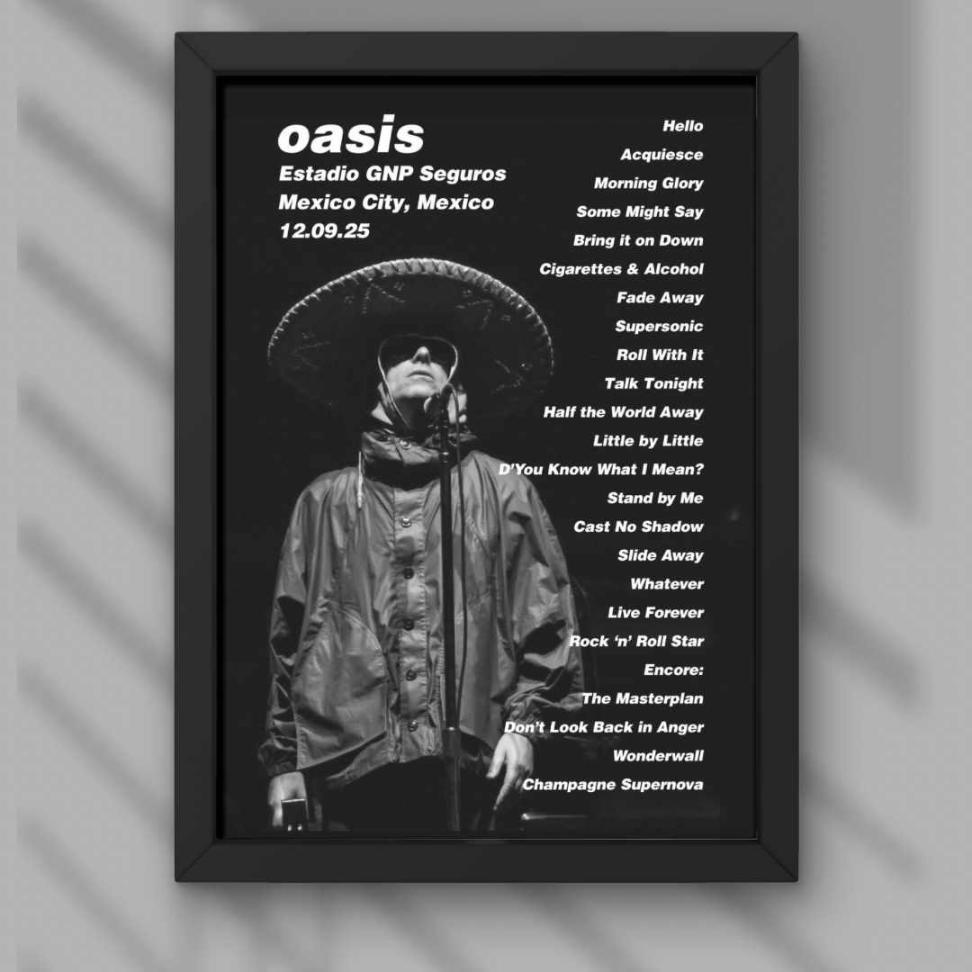 Oasis Mexico City Setlist Print - Both Dates