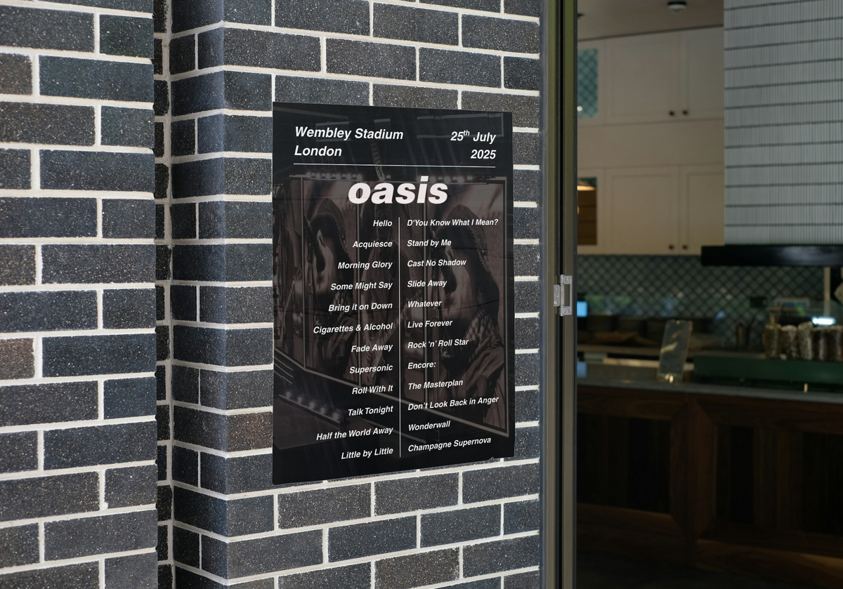 Oasis Wembley Setlist Print - All Dates