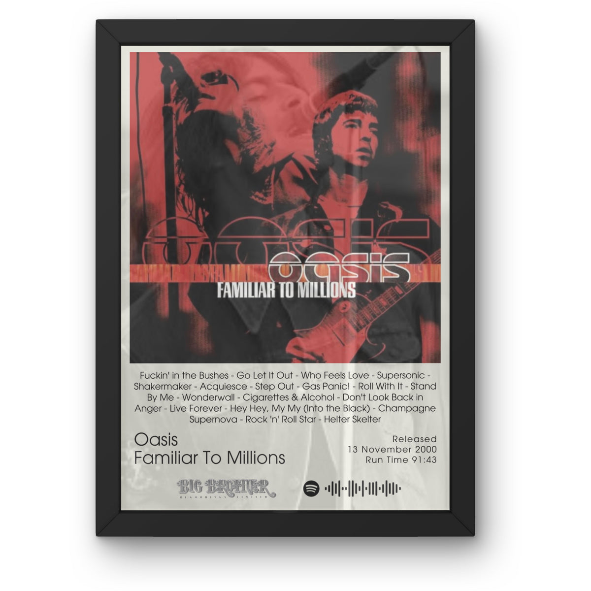 Oasis Album Posters | ALL ALBUMS AVAILABLE | A1-A5 Frame Option